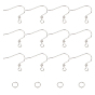 304 Stainless Steel Earring Hooks, with Horizontal Loop, with 304 Stainless Steel Open Jump Rings