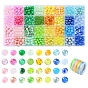 DIY Candy Color Bracelet Making Kit, Including Acrylic Round & ABS Imitation Pearl Beads, Elastic Crystal String
