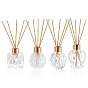 4Pcs Glass Aromatherapy Refillable Bottles, with 1 Set Plastic Bottle Caps and 20Pcs Rattan Bar