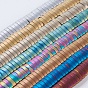 PVD Vacuum Plating Electroplate Non-magnetic Synthetic Hematite Beads Strands, Frosted, Grade A, Oval