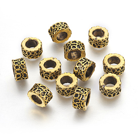 Perles en alliage de colonne de style tibétain, Perles avec un grand trou   , sans cadmium et sans plomb, 11.5x6.5mm, trou: 7 mm, environ 476 pcs / 1000 g