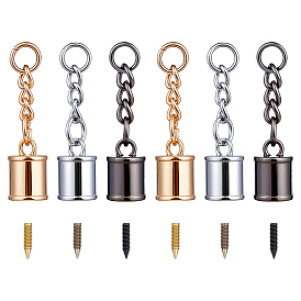 30 наборы 3 цвета цинковый сплав наконечники шнура, с винтом, Торцевые крышки, колонка