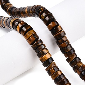 Natural Tiger Eye Beads Strands, Heishi Beads, Disc