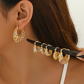 Латунные полые серьги-кольца, золотые