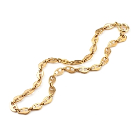 304 Stainless Steel Mariner Link Chain Necklaces, with Brass Spring Ring Clasps
