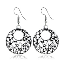 Ethnic-inspired Vintage Hollow Flower Earrings from Yunnan and Nepal