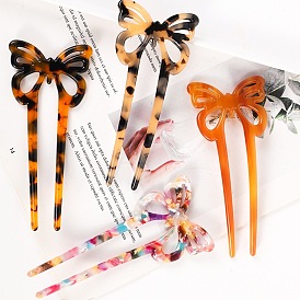 Butterfly Acetate Hairpin for Women - Versatile, Hollow Out Hairpin for Bun.