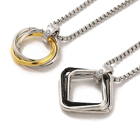 Colliers pendants en alliage de zinc, 201 inoxydable chaînes d'acier colliers