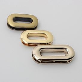 Alloy Screw-in Grommet Eyelet Findings, for Bag Making, Oval