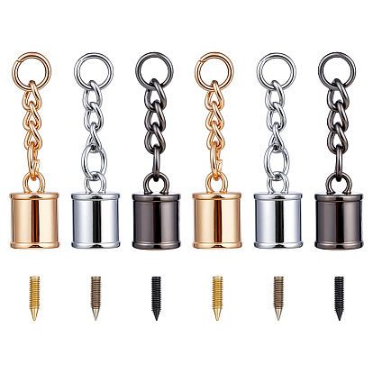 30 наборы 3 цвета цинковый сплав наконечники шнура, с винтом, Торцевые крышки, колонка