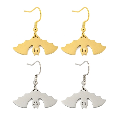 Тема Хэллоуина 304 женские серьги с подвесками из нержавеющей стали, летучая мышь