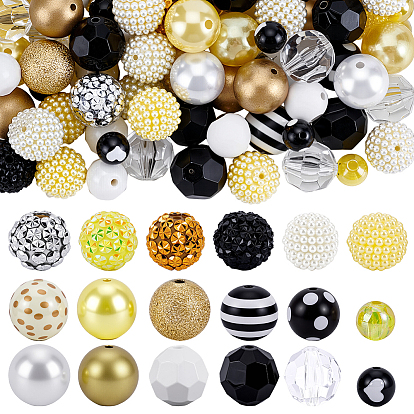 Комплекты фурнитуры для круглых бусин из искусственного жемчуга из смолы, акрила и АБС-пластика