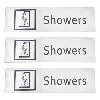 430 наклейки из нержавеющей стали, с двусторонней липкой лентой, для настенной дверной фурнитуры знак, прямоугольные