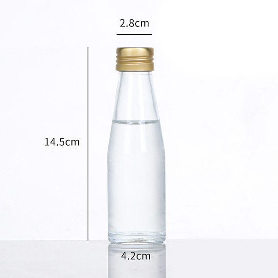 Glass Empty Bottle with Aluminum Screw Top Lids, for Jam, Yoghourt, Honey Storage