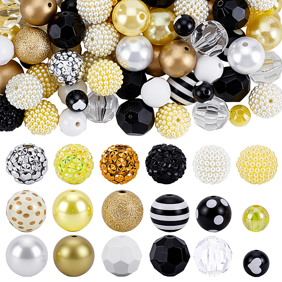 Комплекты фурнитуры для круглых бусин из искусственного жемчуга из смолы, акрила и АБС-пластика