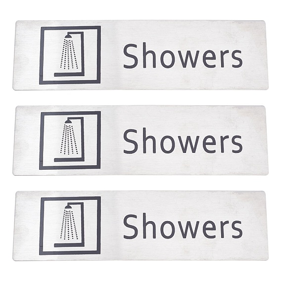 430 наклейки из нержавеющей стали, с двусторонней липкой лентой, для настенной дверной фурнитуры знак, прямоугольные