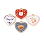 Двусторонние печатные подвески из сплава, сердце прелести, стойки покрытие, золотые