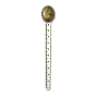 Natural & Synthetic Mixed Stone Bookmarks, Oval Tibetan Style Retro Alloy Bookmark Rulers