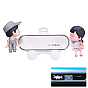 Valentine's Day Cute Couple Plastic Car Phone Holder, Car Air Vent Clips, Car Accessories, Oval with Boy & Girl
