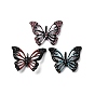 Подвески из сплава со стразами и аэрозольной краской, с эмалью, полые прелести бабочки