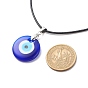 3Pcs 3 Size Lampwork Evil Eye Pendant Necklaces Set with Waxed Cords for Women