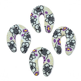 Handmade Polymer Clay Pendants, Horseshoe