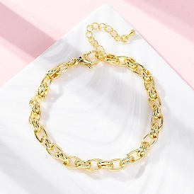 Латунные кабельные цепные браслеты для женщин и мужчин, долговечный, без кадмия и без свинца