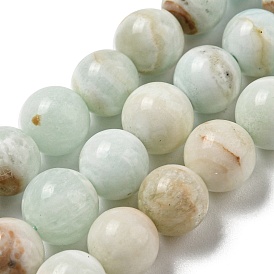 Brins de perles d'hémimorphite naturelle, ronde