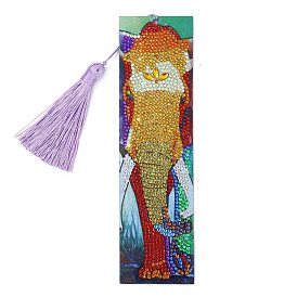 DIY Diamond Painting Bookmark with Tassel Pendants Kits, Elephant Pattern