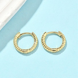 Текстурированные латунные серьги-кольца, без свинца и без кадмия, долговечный