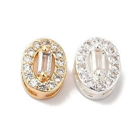 Латунные микропаве из прозрачного кубического циркония, без кадмия, без никеля и без свинца, овальные