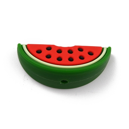 Food Grade Eco-Friendly Silicone Focal Beads, Watermelon