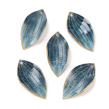 Непрозрачные акриловые подвески, лист с золотым краем