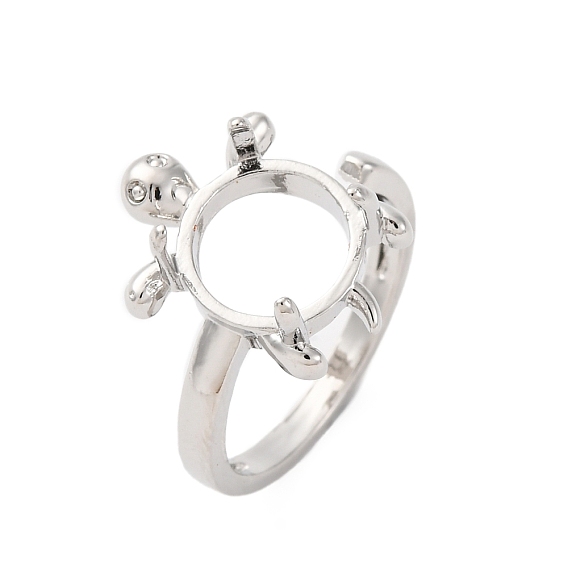 Латунные компоненты открытого кольца манжеты, настройки кольца для горного хрусталя, стойки покрытие, прочное покрытие, без кадмия и без свинца, черепаха