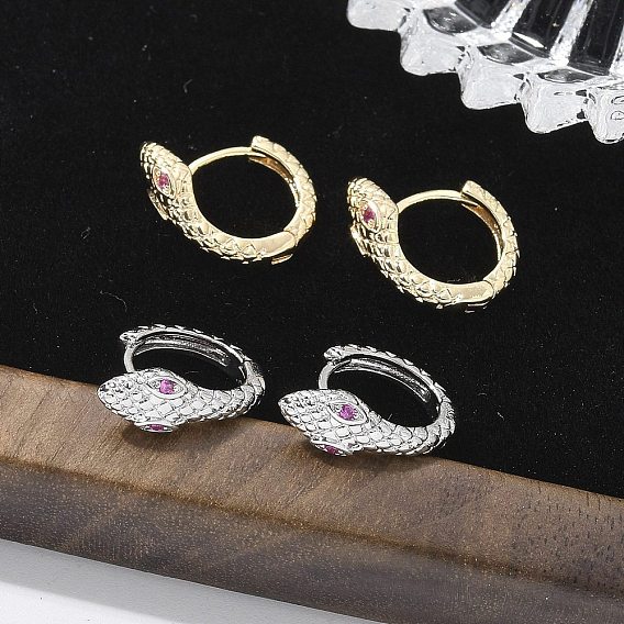 Латунные кубических серьги циркония обруч, змея