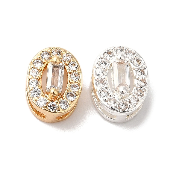 Латунные микропаве из прозрачного кубического циркония, без кадмия, без никеля и без свинца, овальные