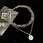 Retro Exaggerated Chunky Chain Necklace - Double Layer Hip-hop Choker for Women.