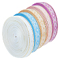 50 Yards 5 Colors Nylon Ribbon, for Clothes Accessories, Rhombus Pattern