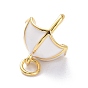 Real 18K Gold Plated Brass Charms, with Enamel & Jump Rings, Long-Lasting Plated, Umbrella