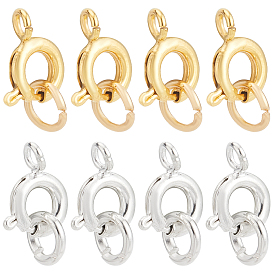 40шт 2 цветные латунные пружинные застежки-кольца, с открытыми пружинными кольцами из нержавеющей стали 304
