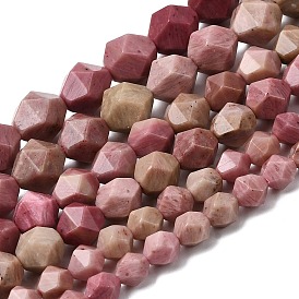 Природные родонит бисер нитей, звезды вырезать круглые бусы, граненые