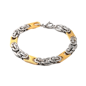 304 Stainless Steel Byzantine Chain Bracelets, with 201 Stainless Steeel Findings