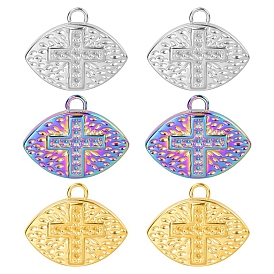 304 подвеска из нержавеющей стали со стразами, глаз с крестом