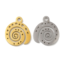 Ion Plating(IP) 304 Stainless Steel Charms, Laser Cut, Shell Charm