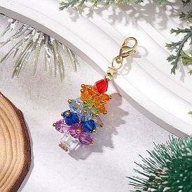 Подвеска из стеклянных бусин в виде дерева, 304 подвески-застежки-лобстеры из нержавеющей стали для украшений сумок