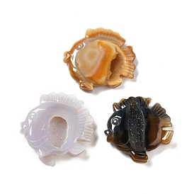 Natural Brazilian Agate Display Decorations, Fish