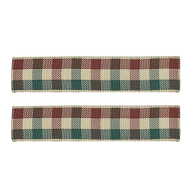 Polyester Grosgrain Ribbons, with Grid Pattern