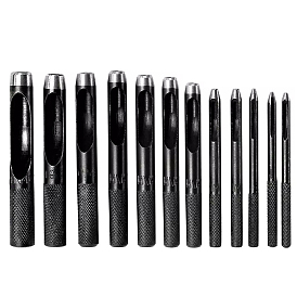 High Carbon Steel Punch Snap Kit, Metal Eyelet Hole Center Punch Tool, for Leather Craft Tools