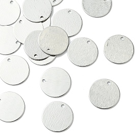 SHEGRACE Brass Pendants, Flat Round Charms, Stamping Blank Tag, Brushed Finish, Cadmium Free & Lead Free & Nickel Free