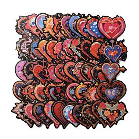 Gothic Style PVC Heart Stickers, for Water Bottles Laptop Phone Skateboard Decoration